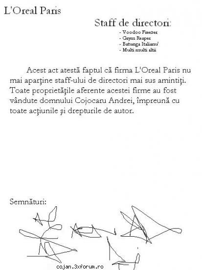 hai ca se pare ca am rezolvat cu bajetii de la l'oreal. e bun aja ?
in curand iti fac si act pe